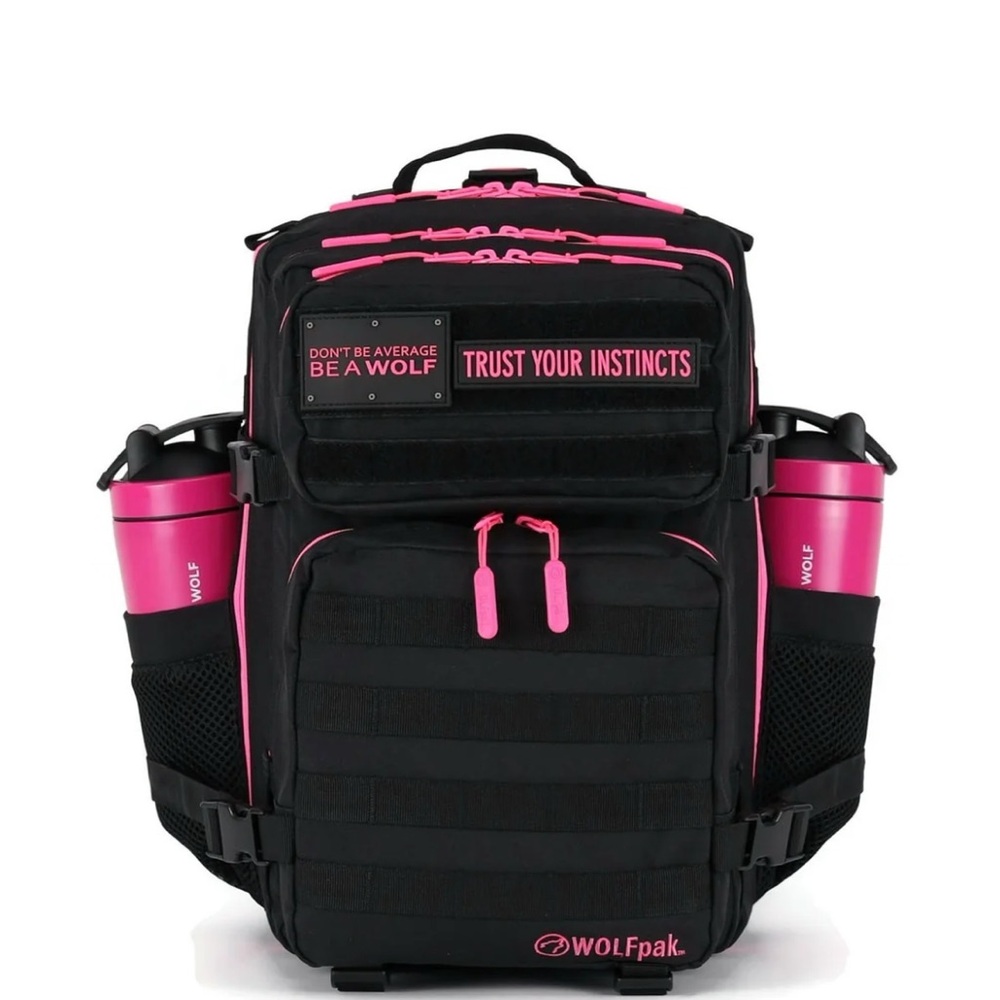 WOLFpak Black and Neon Pink Backpack